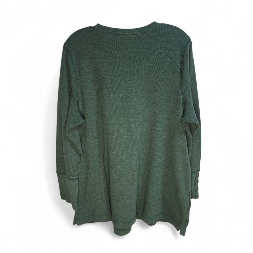 J. Jill Hunter Green Knit Pullover Tunic Women's XL Crewneck Casual Comfort - Picture 5 of 7